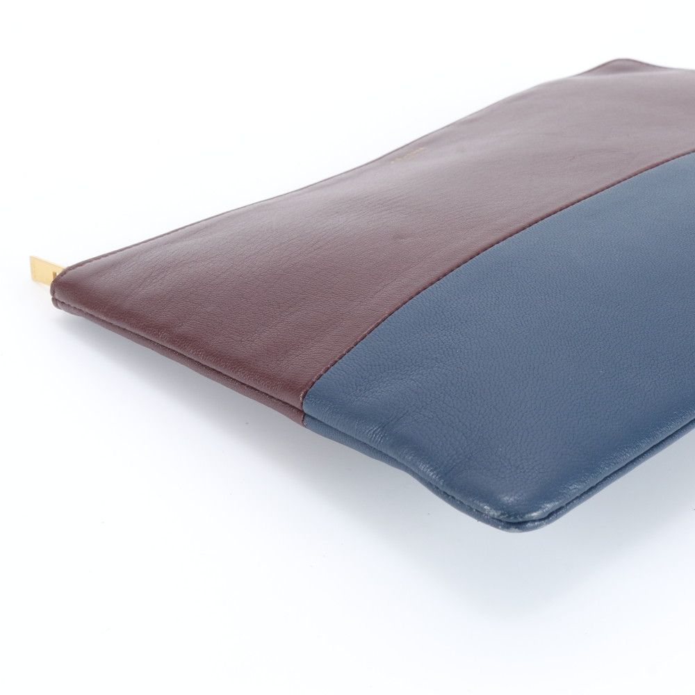 Celine Bicolor Leather Clutch Pouch Business Rbm — view 5