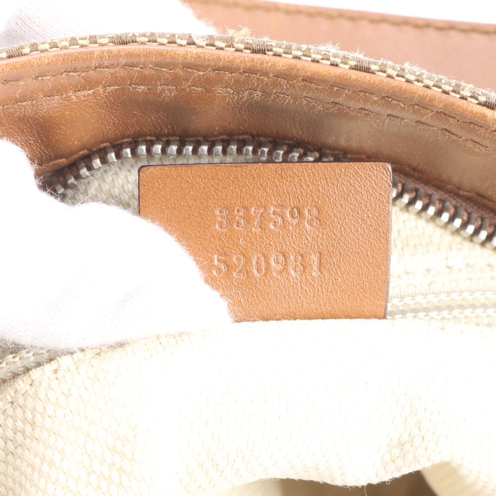 Gucci GG Canvas Leather Shoulder Bag Crossbody Hand Tote Brown Rbm — view 9