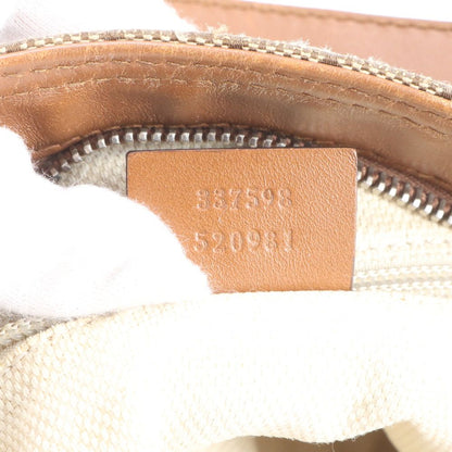 Gucci GG Canvas Leather Shoulder Bag Crossbody Hand Tote Brown Rbm — view 9