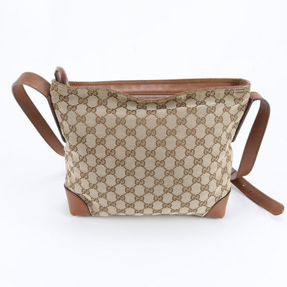 Gucci GG Canvas Leather Shoulder Bag Crossbody Hand Tote Brown Rbm — view 3