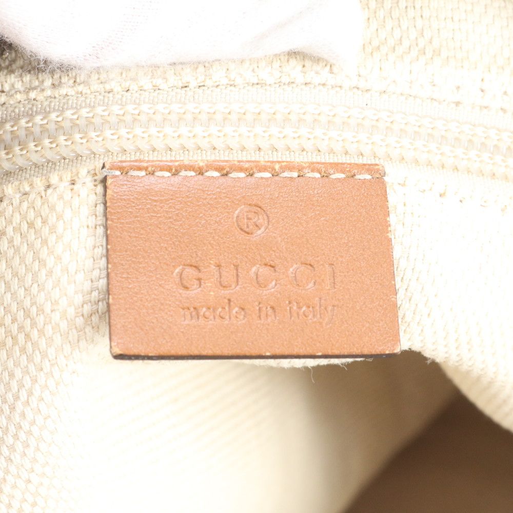 Gucci GG Canvas Leather Shoulder Bag Crossbody Hand Tote Brown Rbm — view 8