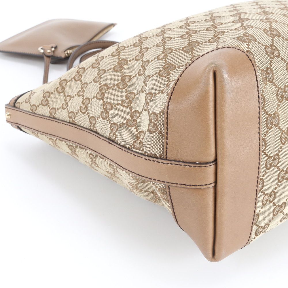 Gucci GG Canvas Leather Tote Shoulder Hand Rbm — view 6