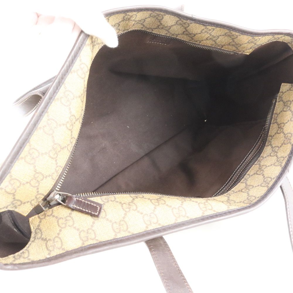 Gucci GG Supreme Leather Tote Shoulder Hand Brown Rbm — view 9