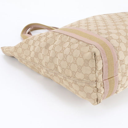Gucci GG Canvas Sherry Line Leather Tote Shoulder Hand Rbm — view 6