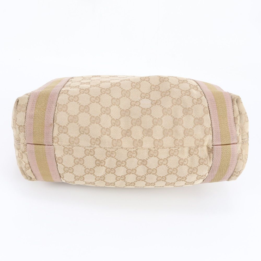 Gucci GG Canvas Sherry Line Leather Tote Shoulder Hand Rbm — view 5