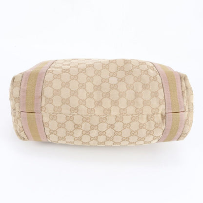 Gucci GG Canvas Sherry Line Leather Tote Shoulder Hand Rbm — view 5