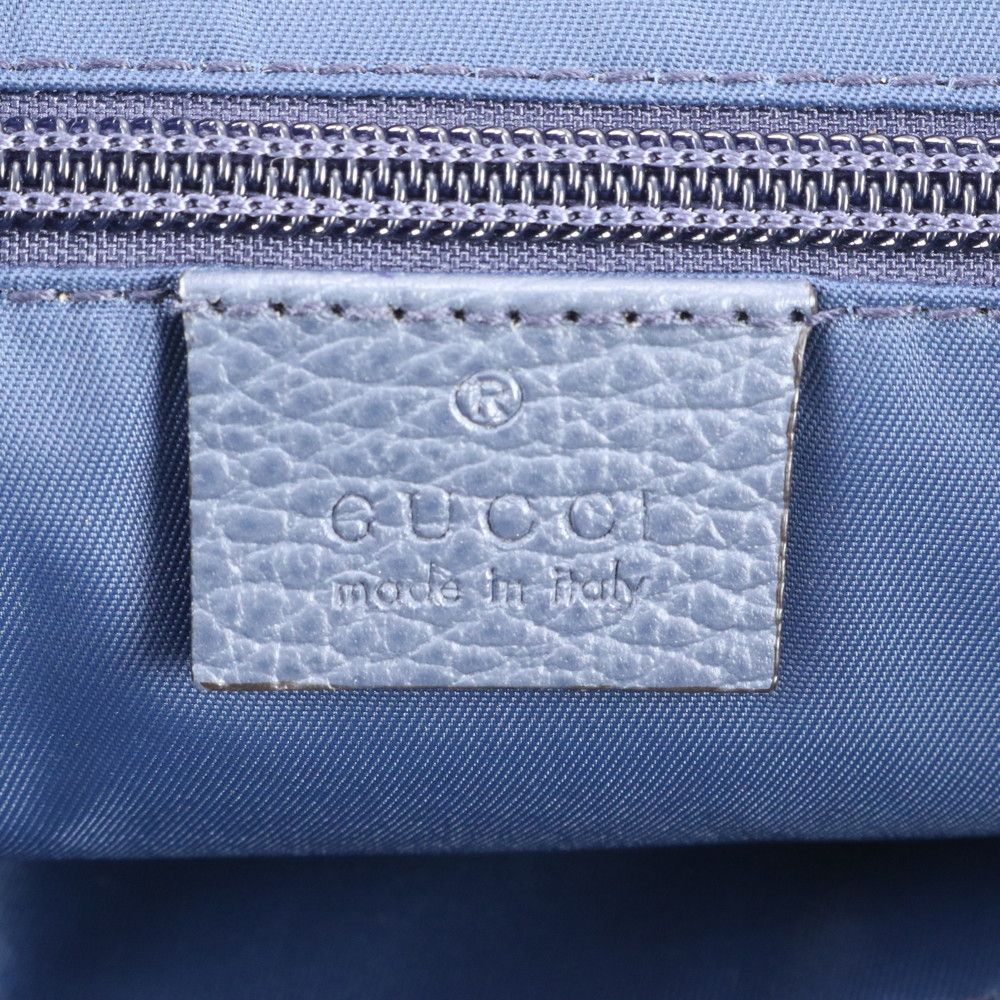 Gucci GG Nylon Leather Tote Shoulder Business Navy Dark Blue Rbm — view 8