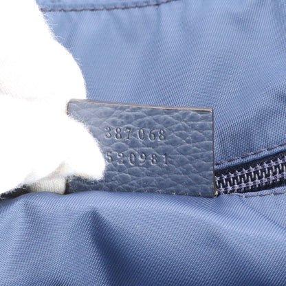 Gucci GG Nylon Leather Tote Shoulder Business Navy Dark Blue Rbm — view 9