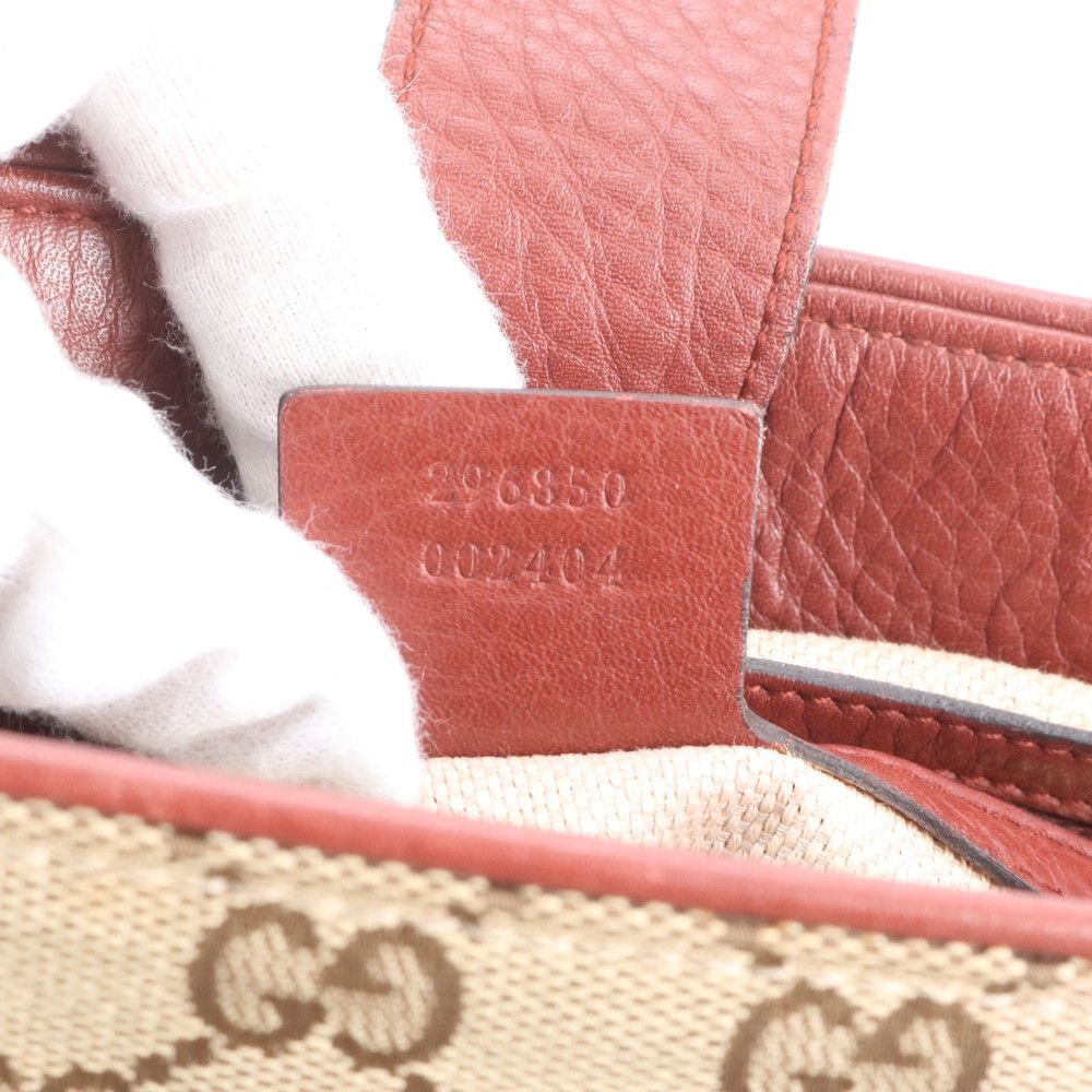 Gucci GG Canvas Leather Tote Shoulder Hand Rbm — view 9
