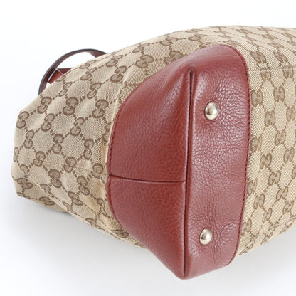 Gucci GG Canvas Leather Tote Shoulder Hand Rbm — view 6