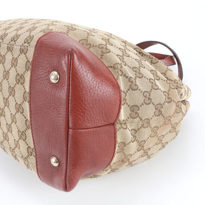 Gucci GG Canvas Leather Tote Shoulder Hand Rbm — view 4