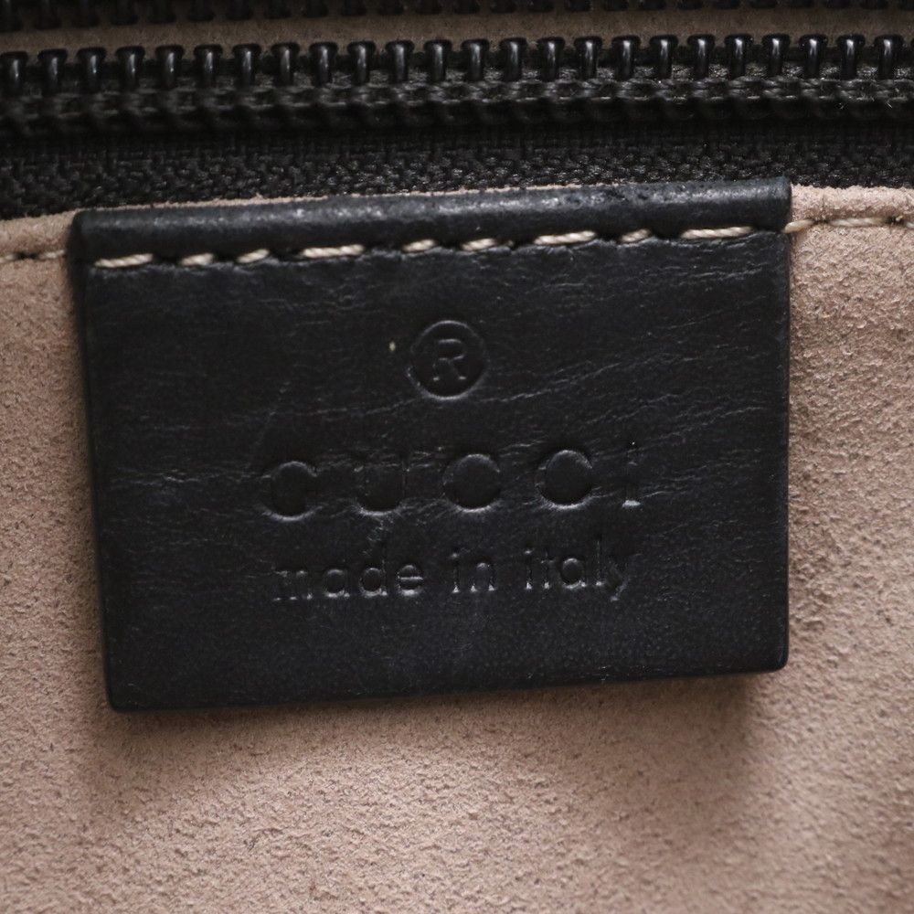 Gucci Guccissima Leather Shoulder Bag Crossbody Messenger Black Rbm — view 8