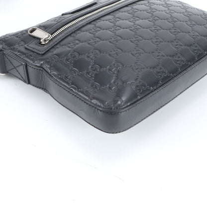Gucci Guccissima Leather Shoulder Bag Crossbody Messenger Black Rbm — view 4