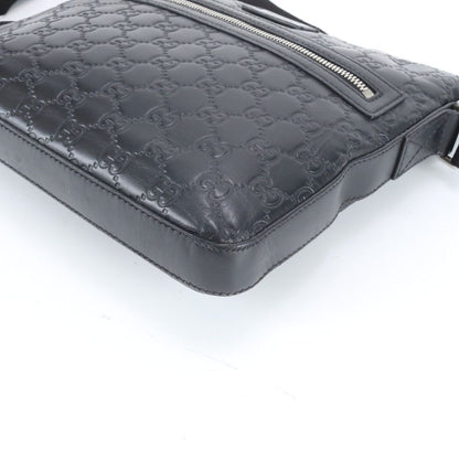 Gucci Guccissima Leather Shoulder Bag Crossbody Messenger Black Rbm — view 5