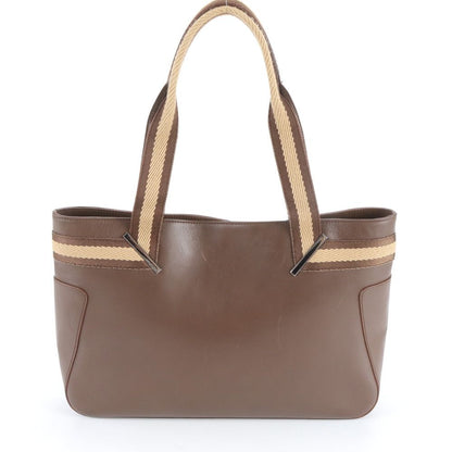 Gucci 002 Leather Canvas Tote Shoulder Hand Brown Rbm — view 3