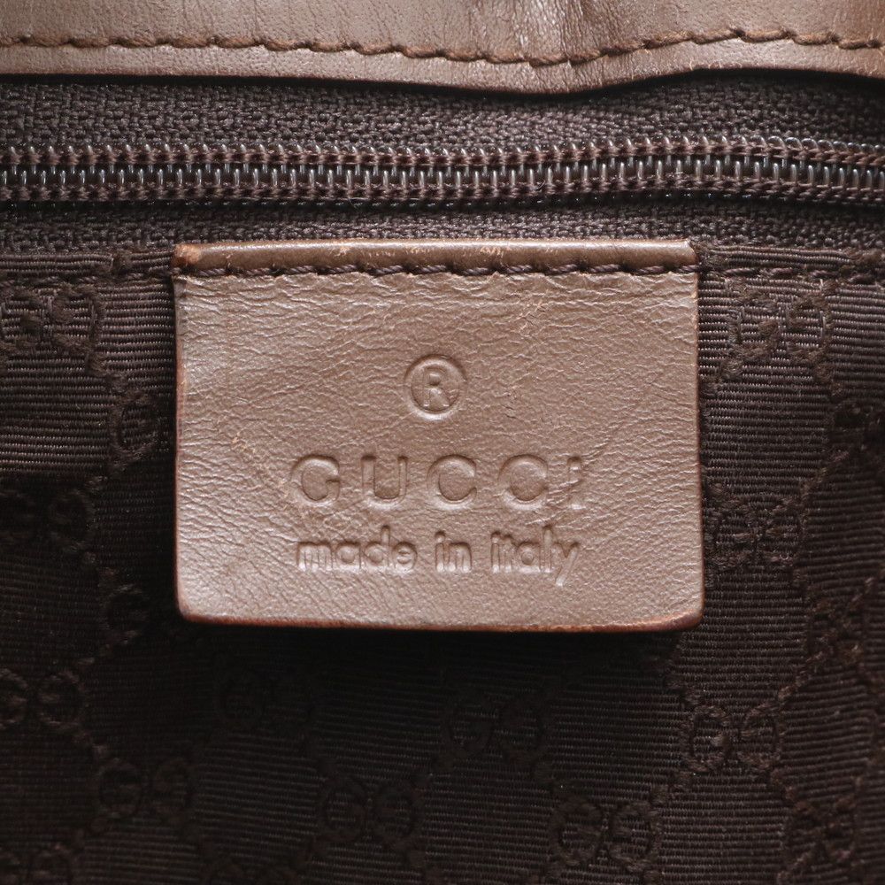 Gucci 002 Leather Canvas Tote Shoulder Hand Brown Rbm — view 9