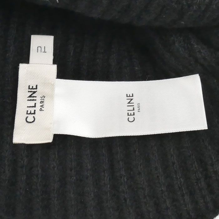 Celine Triomphe Knit Cap Black Hat — view 3