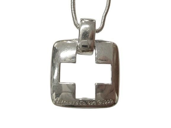 Tiffany & Co Cross Necklace Pendant Silver — view 2