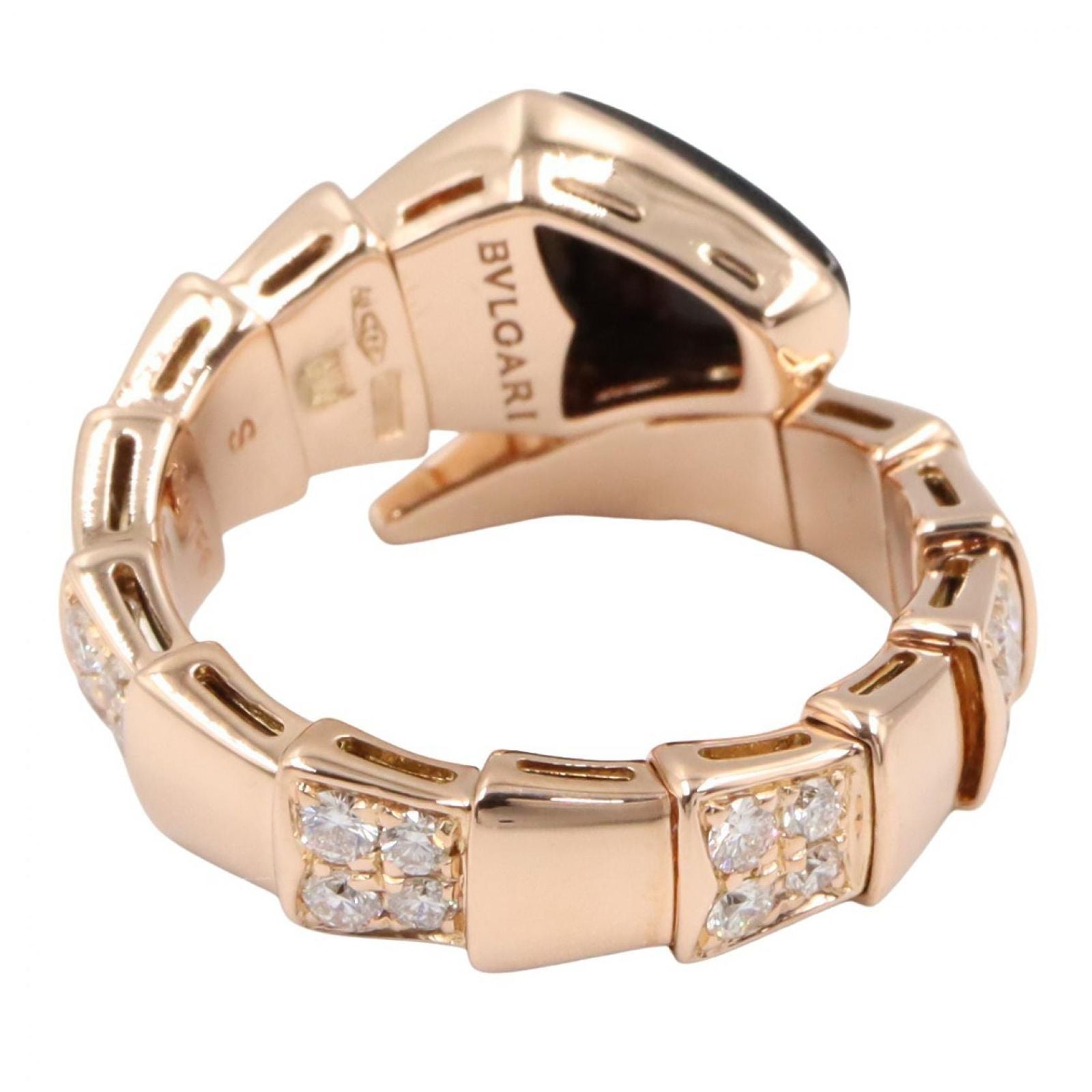 Bvlgari Ring Serpenti Viper-s Onyx Diamond 18k Pink Gold — view 3