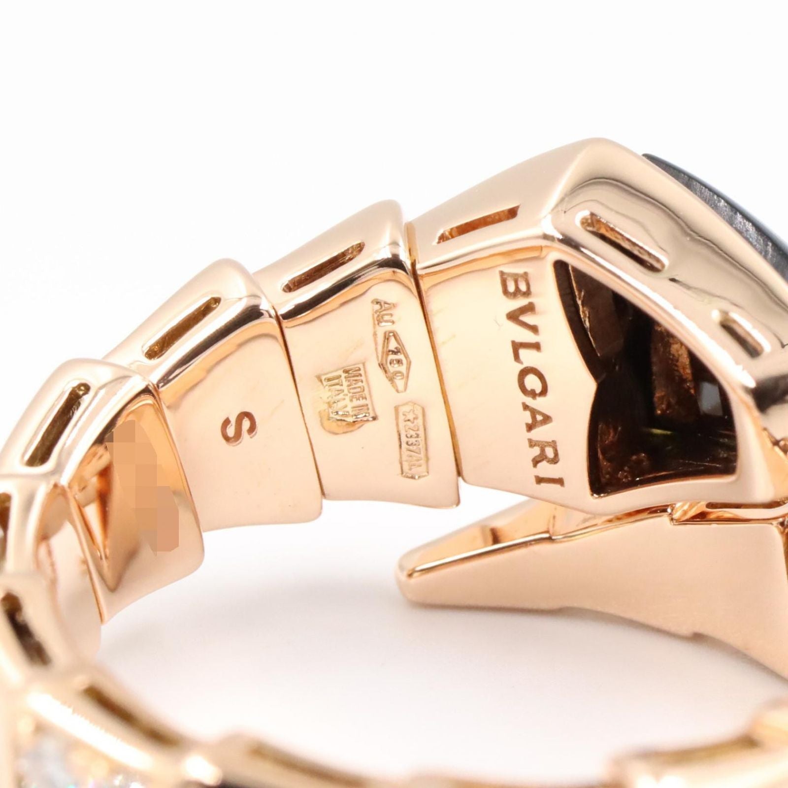 Bvlgari Ring Serpenti Viper-s Onyx Diamond 18k Pink Gold — view 4