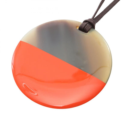 Hermes Necklace Minimal City Pendant Leather Buffalo Horn