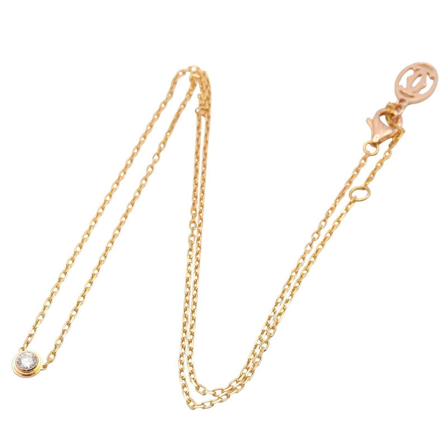 Cartier Necklace Damier Diamond 38 41 cm 18k Pink Gold — view 2