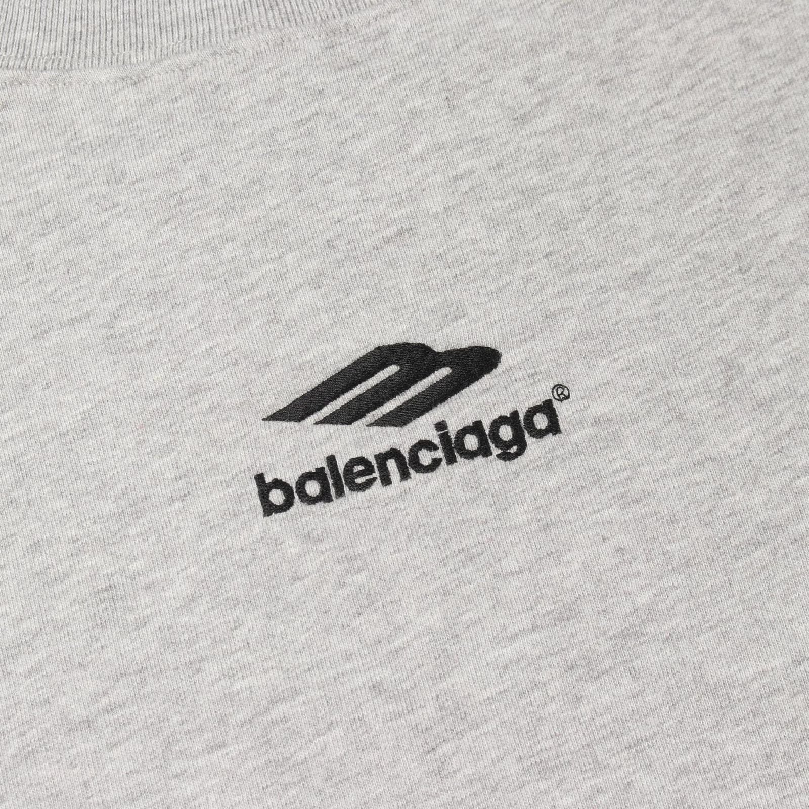 Balenciaga Sweatshirt Logo Embroidery Gray Cotton — view 6