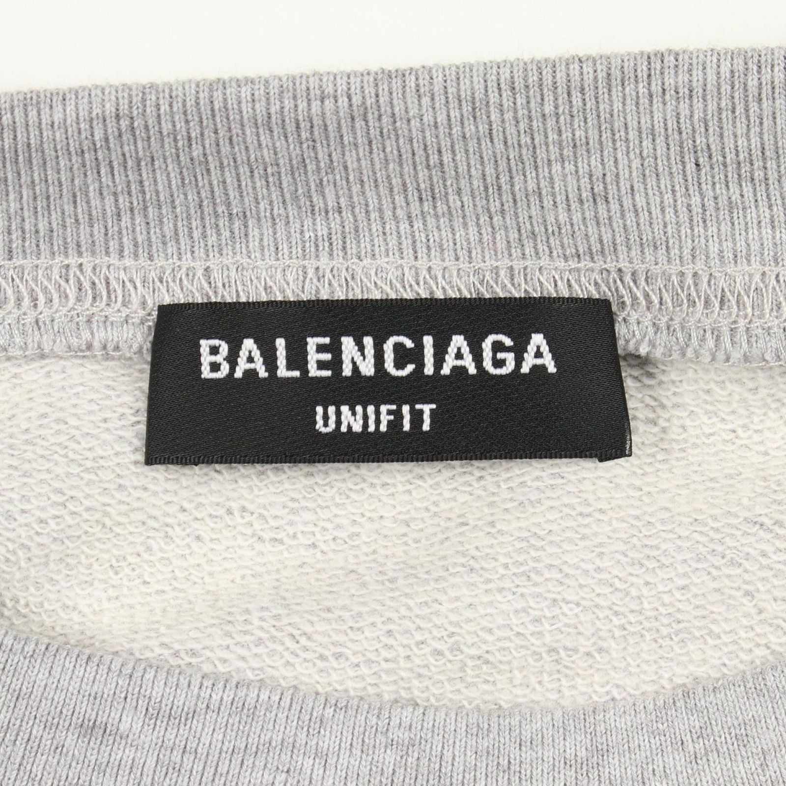 Balenciaga Sweatshirt Logo Embroidery Gray Cotton — view 3