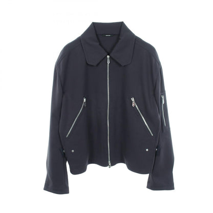 Hermes Series Button Jacket Navy Silk