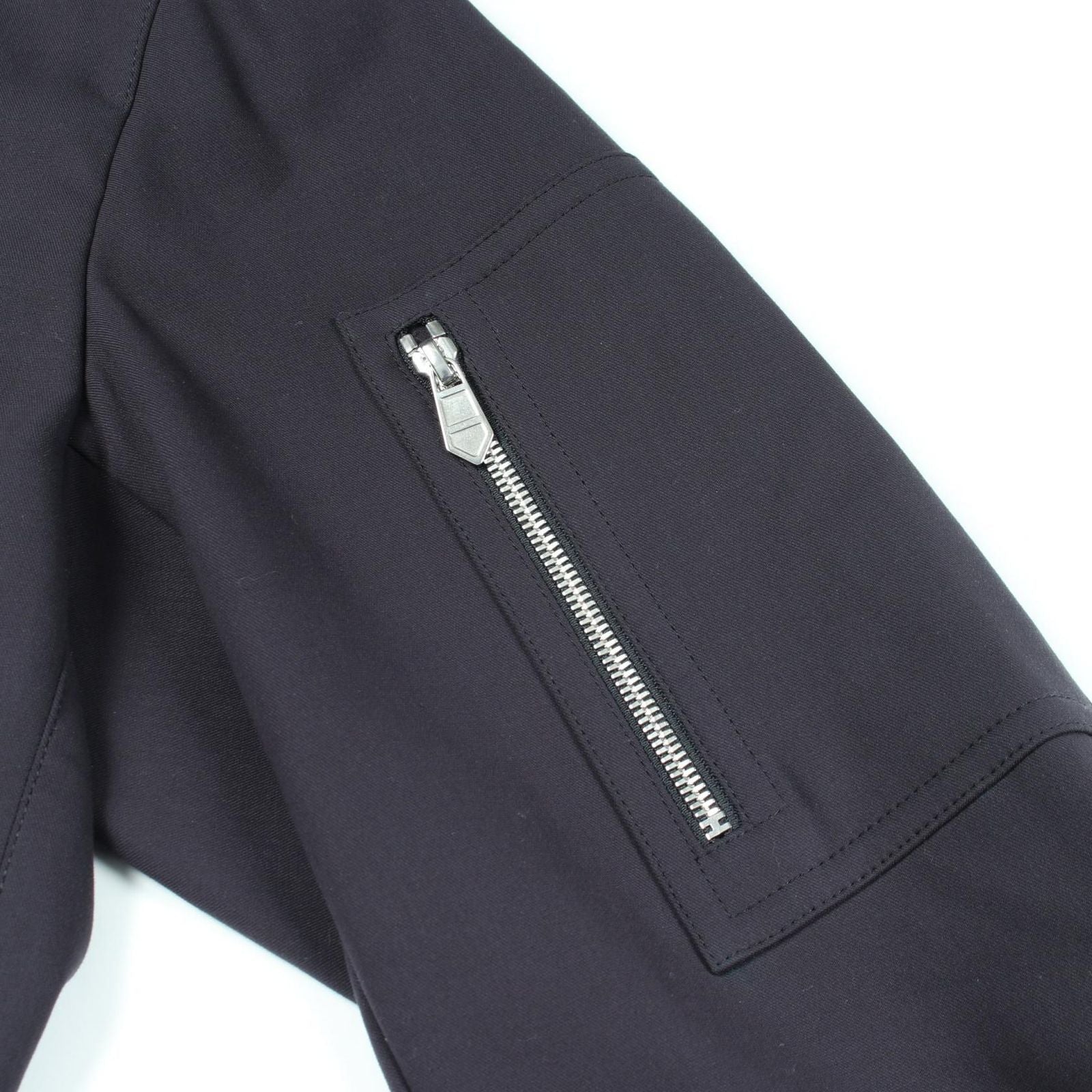 Hermes Series Button Jacket Navy Silk — view 9