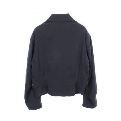 Hermes Series Button Jacket Navy Silk — view 2
