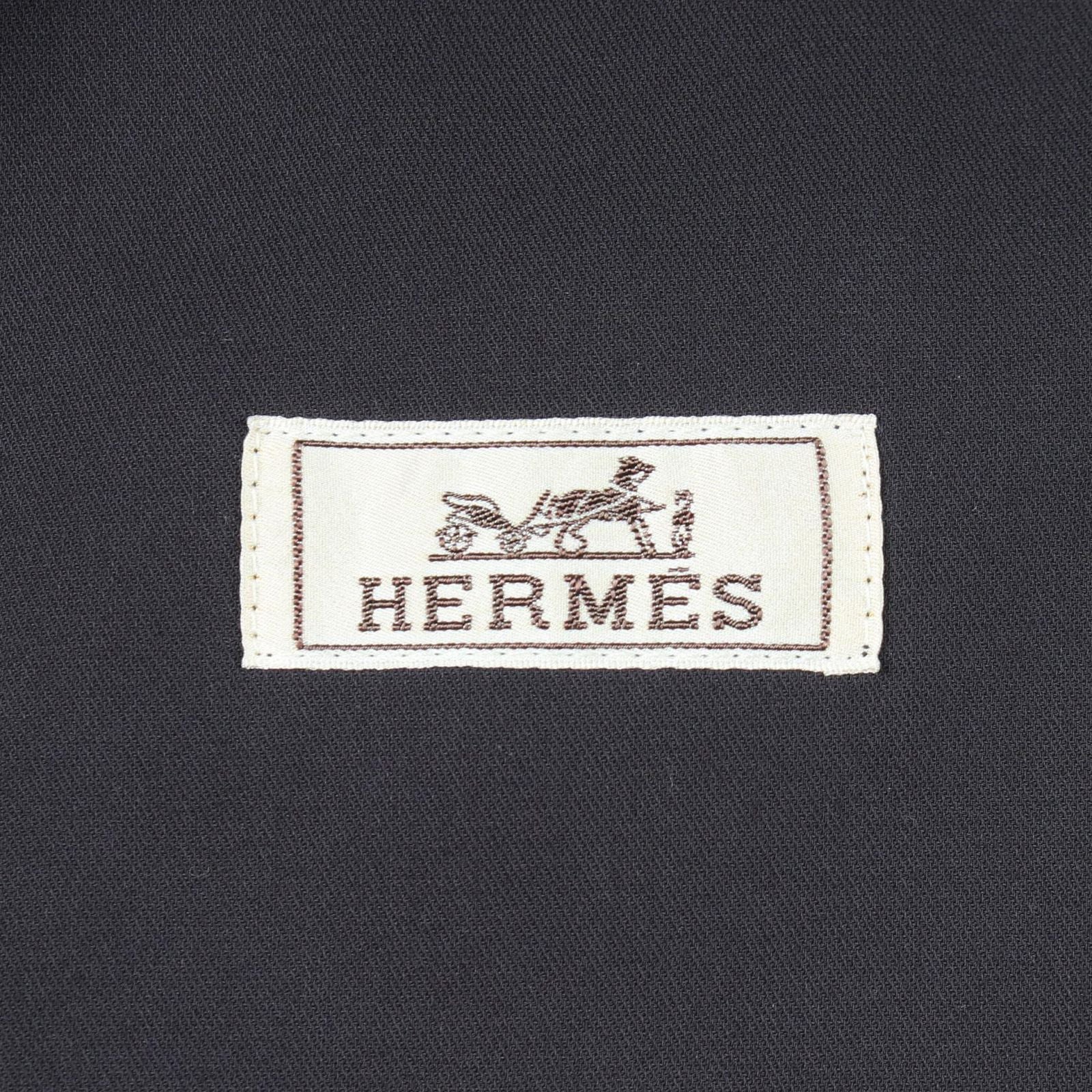 Hermes Series Button Jacket Navy Silk — view 3