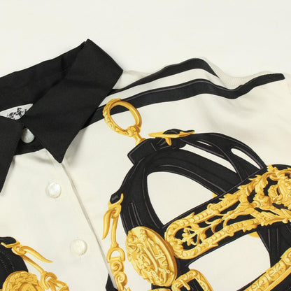 Hermes Polo Shirt Brides de Gala Contrast Silk Cotton Twill Lane — view 7