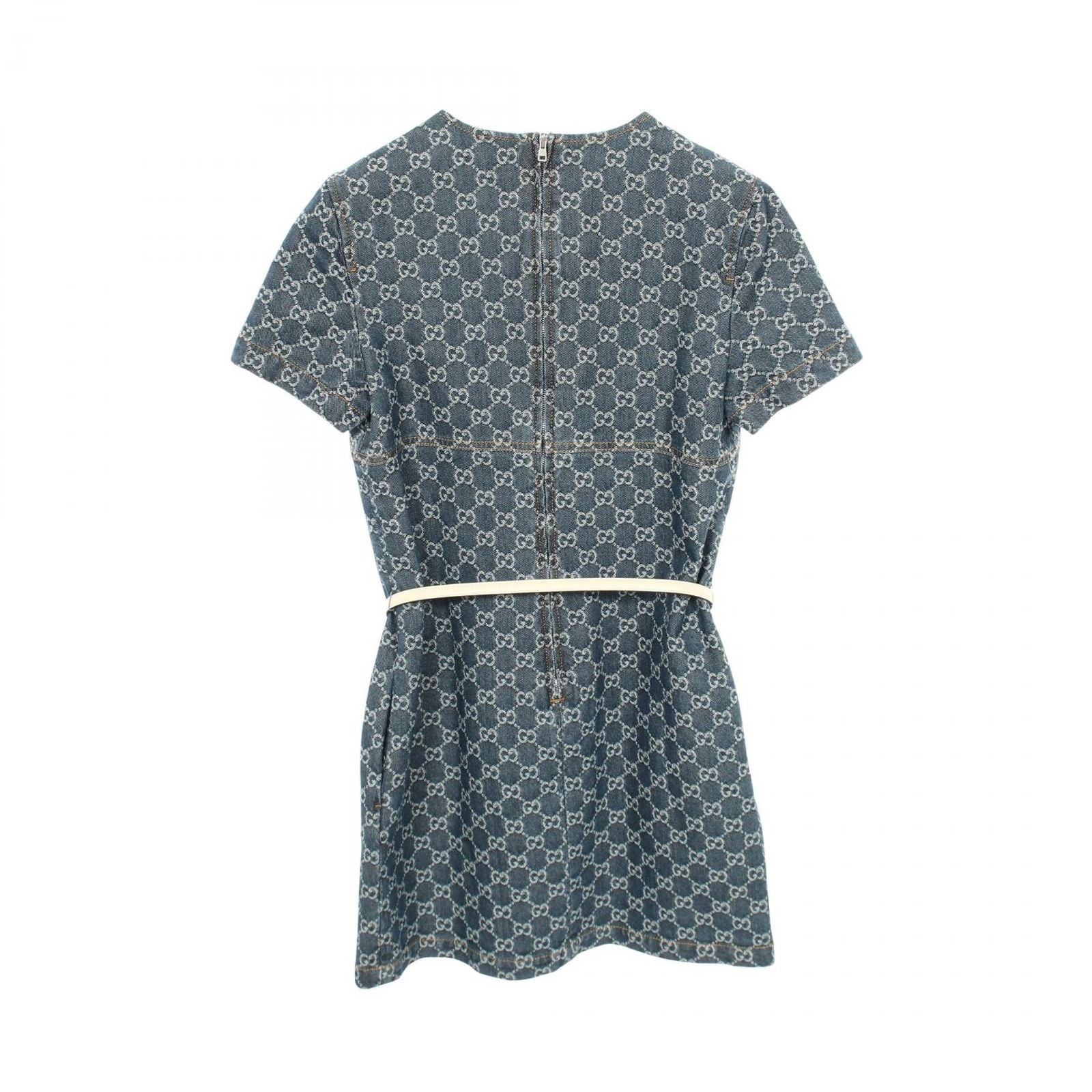 Gucci Dress GG Pattern Denim Cotton — view 2