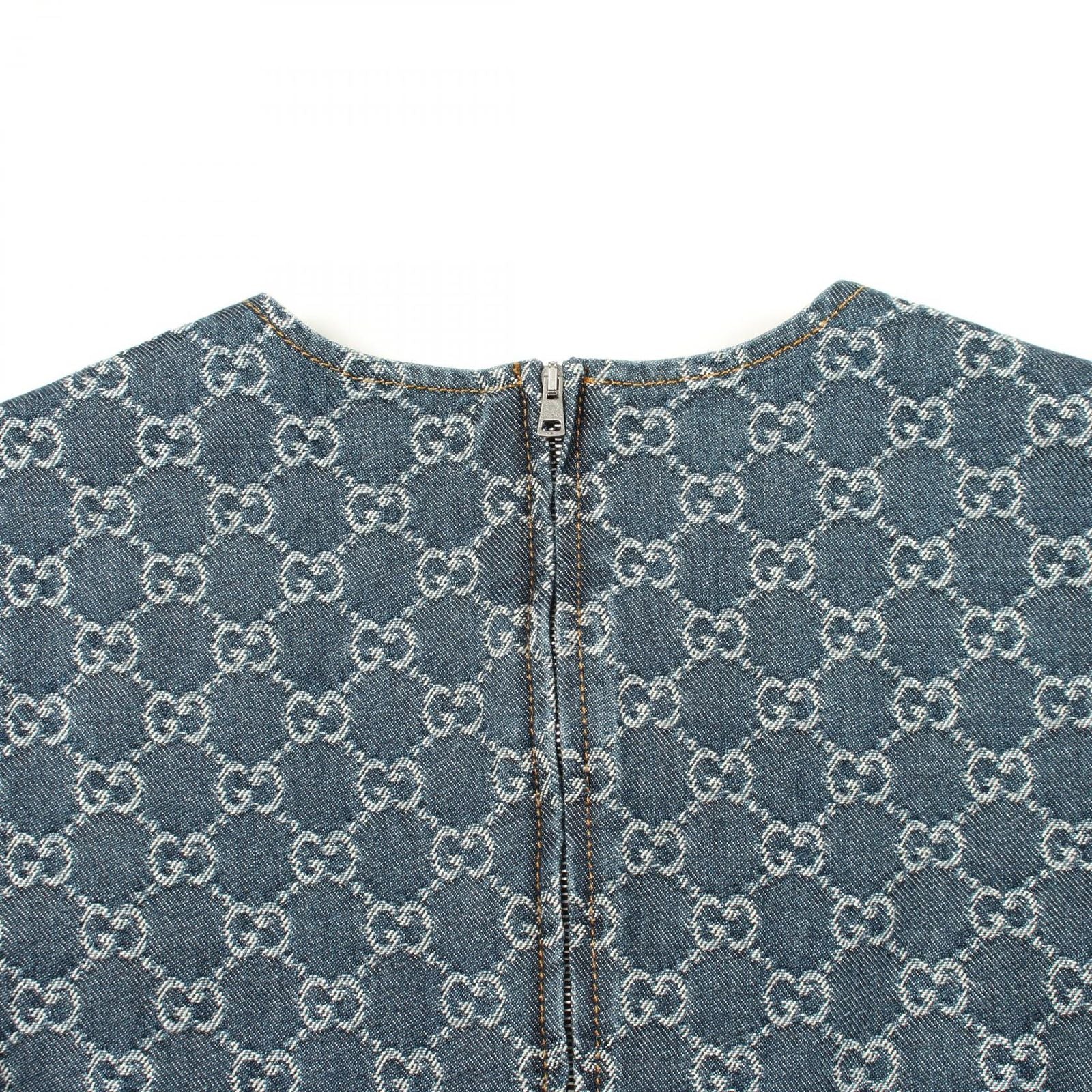 Gucci Dress GG Pattern Denim Cotton — view 5