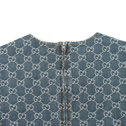Gucci Dress GG Pattern Denim Cotton — view 5