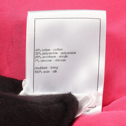 Chanel Dress CC Logo Button Tweed Cami Pink Cotton — view 5