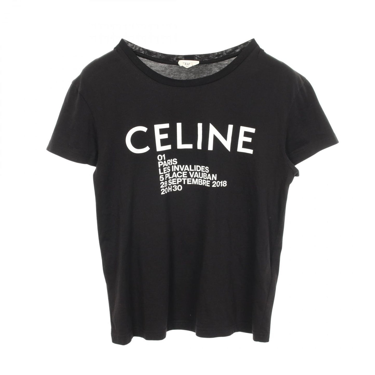 Celine Short Sleeve T-Shirt Logo Print Crew Neck Cotton