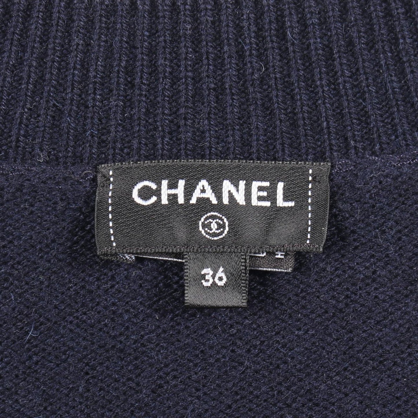 Chanel Cardigan CC Logo Button Neck Cashmere — view 3