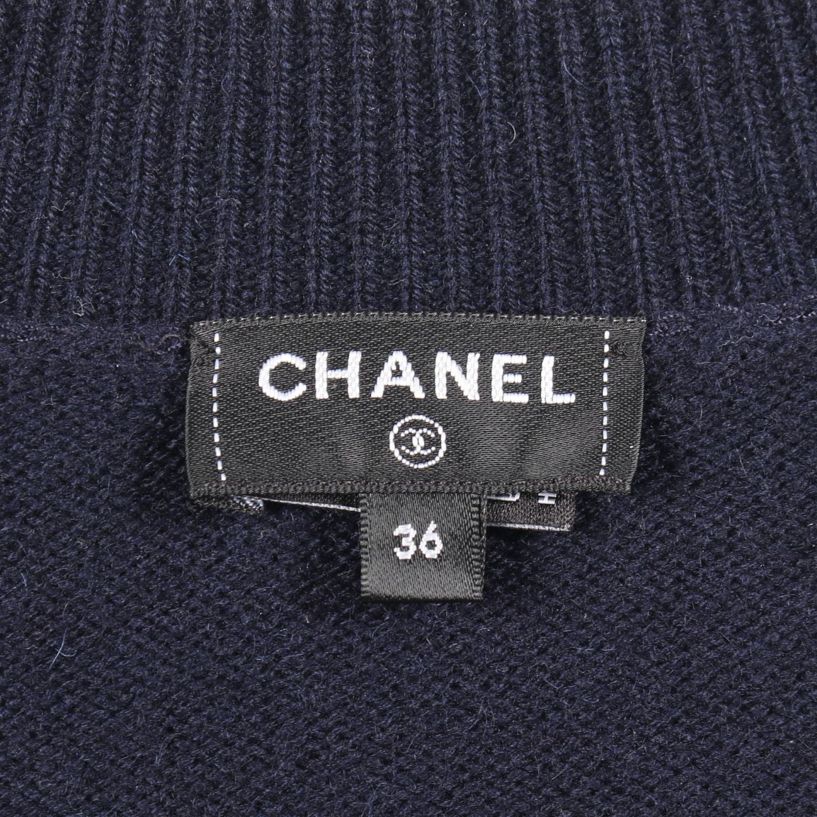 Chanel Cardigan CC Logo Button Neck Cashmere — view 3