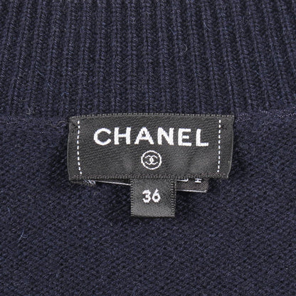 Chanel Cardigan CC Logo Button Neck Cashmere — view 3