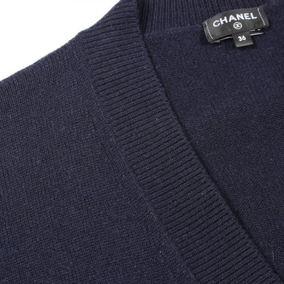 Chanel Cardigan CC Logo Button Neck Cashmere — view 9