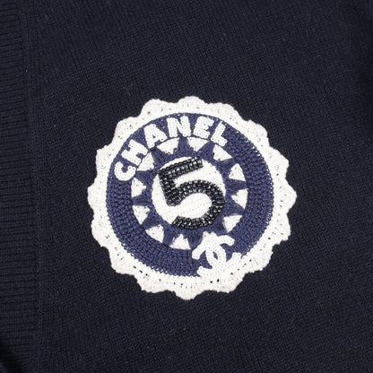 Chanel Cardigan CC Logo Button Neck Cashmere — view 6