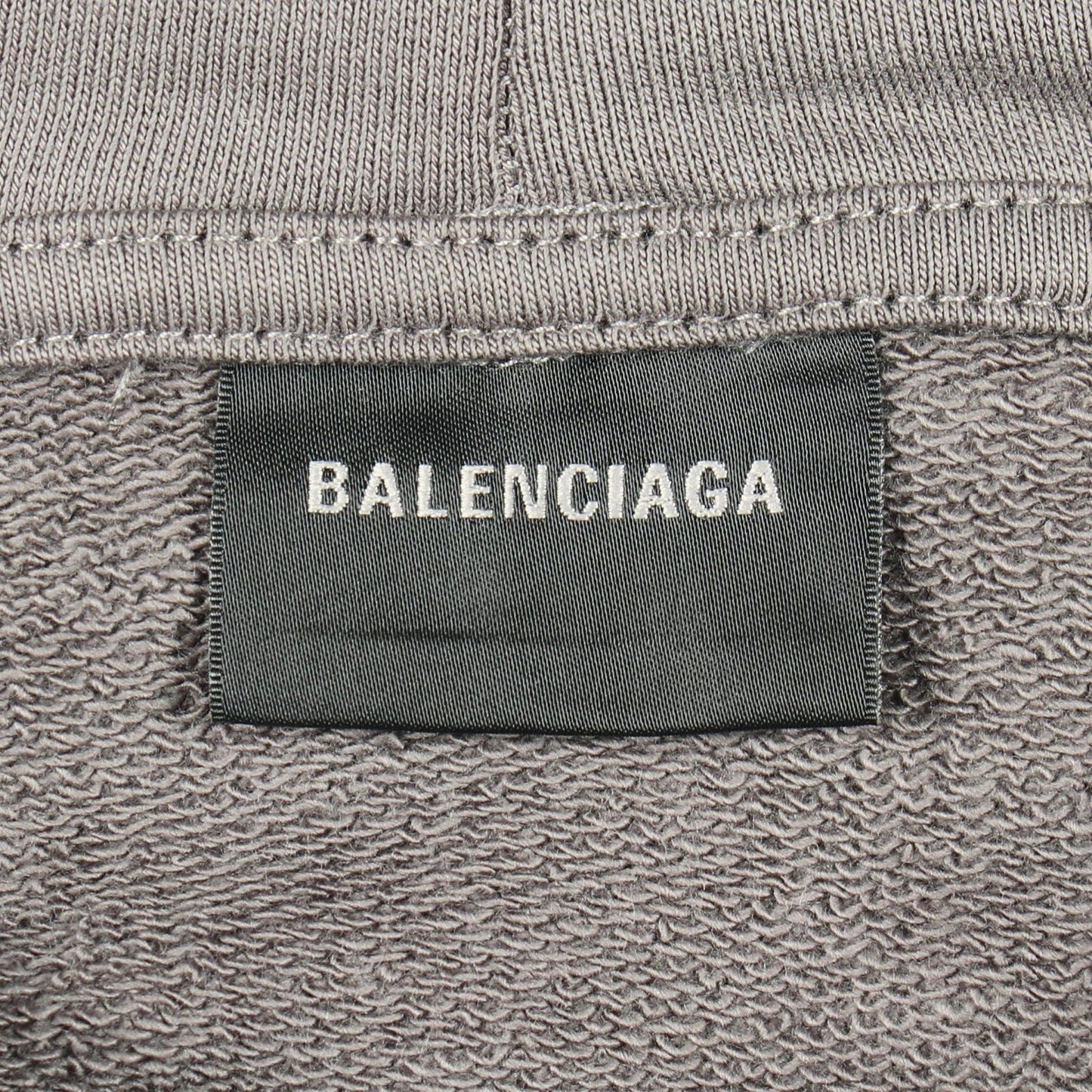 Balenciaga Hoodie Logo Embroidery Gray Cotton Jacket — view 3