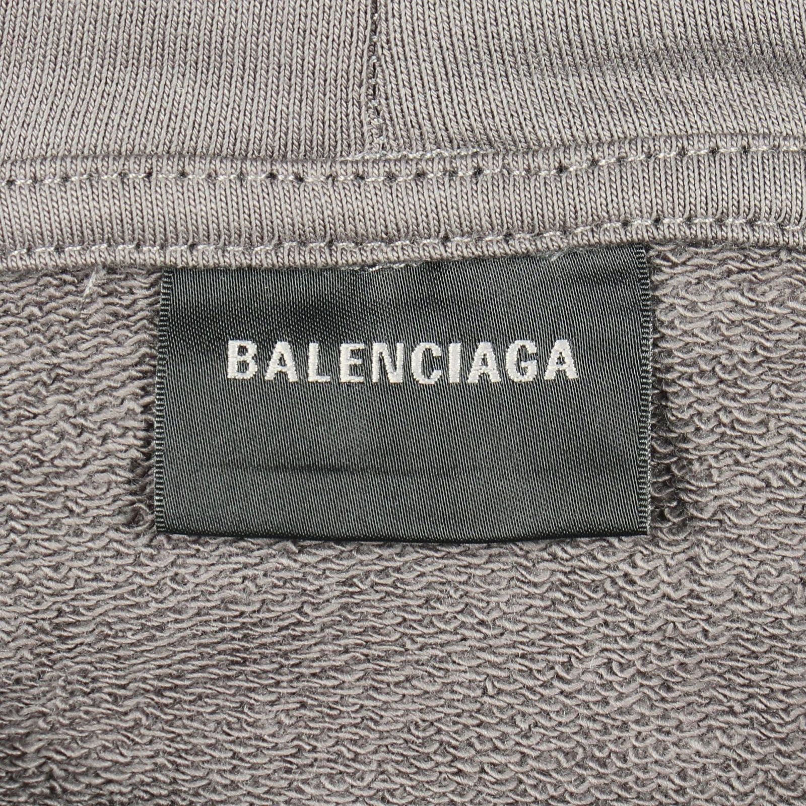 Balenciaga Hoodie Logo Embroidery Gray Cotton Jacket — view 3