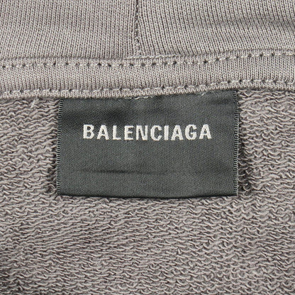 Balenciaga Hoodie Logo Embroidery Gray Cotton Jacket — view 3