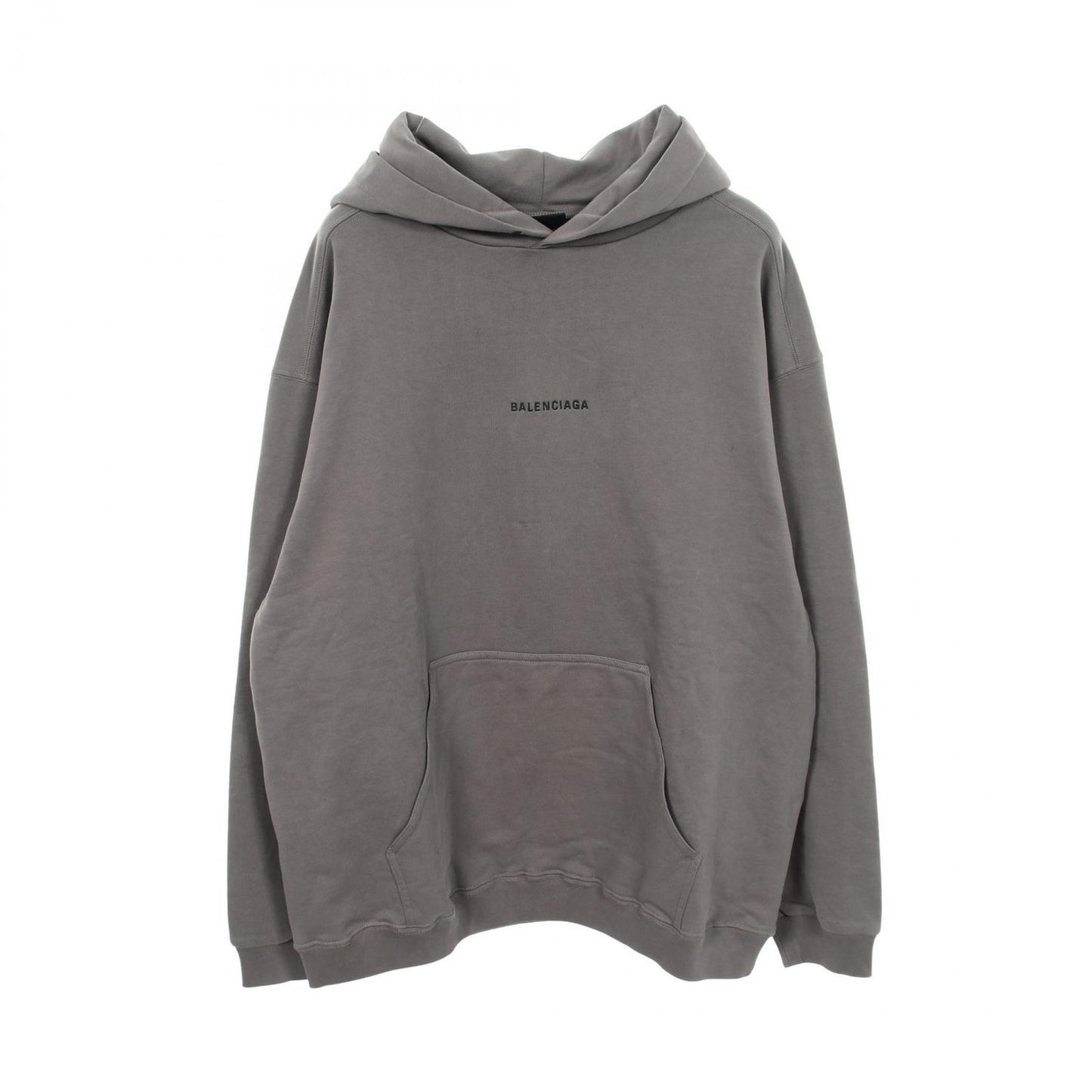 Balenciaga Hoodie Logo Embroidery Gray Cotton Jacket