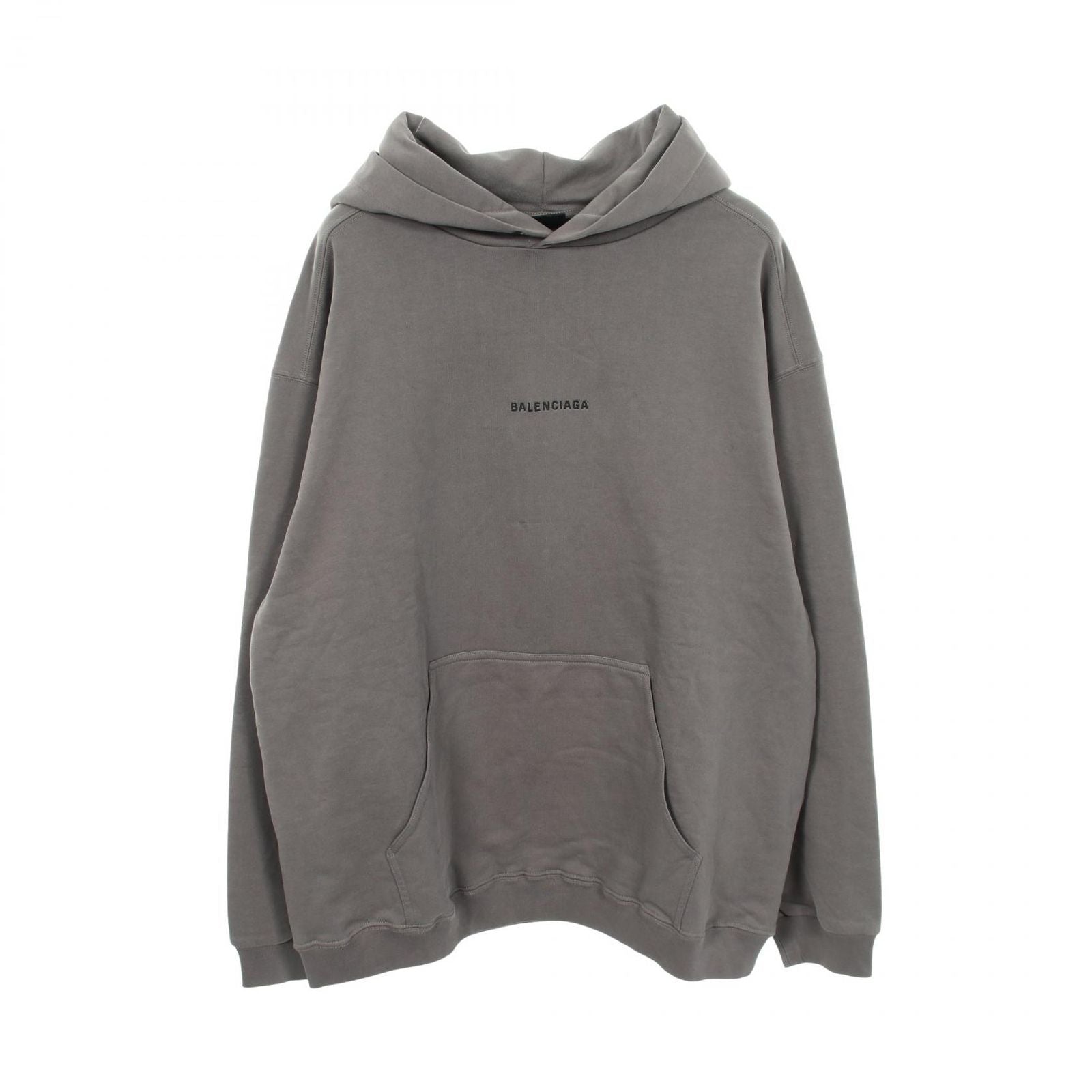 Balenciaga Hoodie Logo Embroidery Gray Cotton Jacket