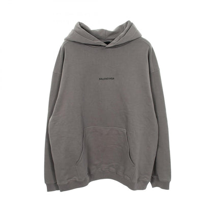 Balenciaga Hoodie Logo Embroidery Gray Cotton Jacket