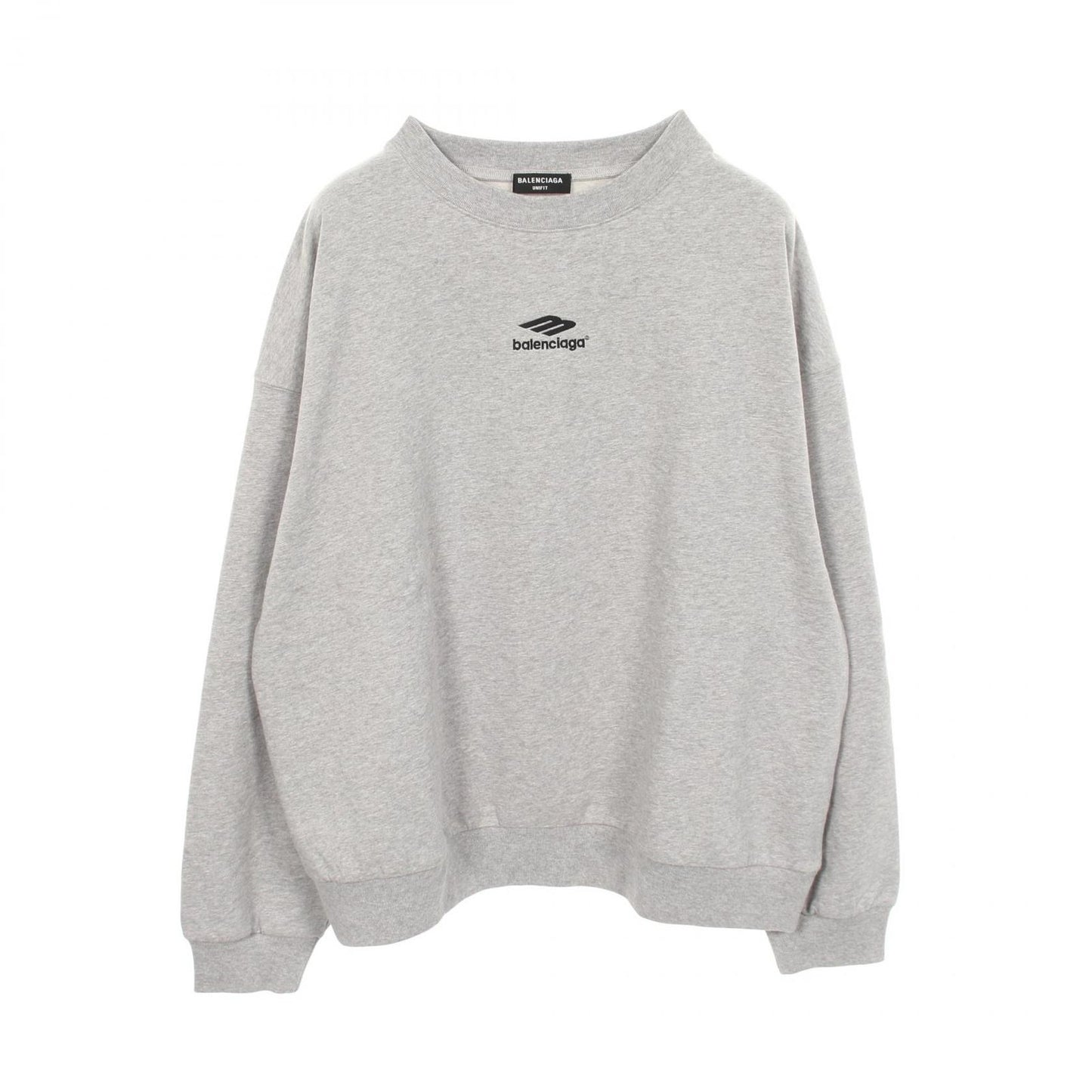 Balenciaga Sweatshirt Logo Embroidery Gray Cotton